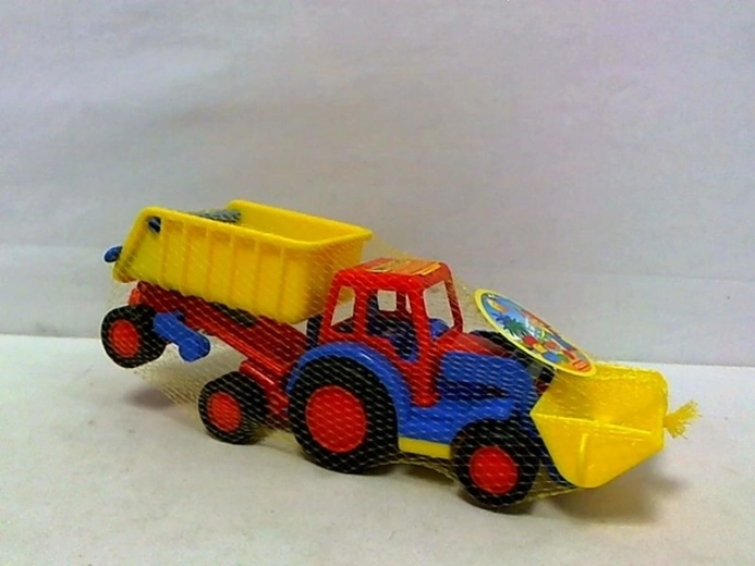 Základný detský traktor s predným nakladačom a prívesom