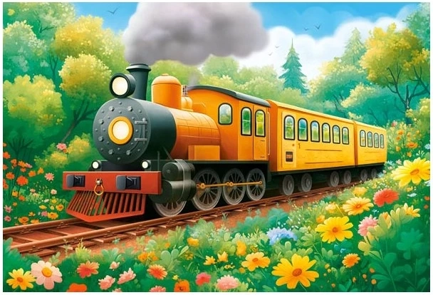 Castorland puzzle lokomotíva v lete MAXI 40 dielikov