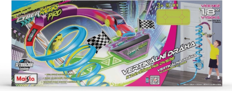 Maisto Cyber Racers vertikálna pretekárska dráha na dvere s autíčkom