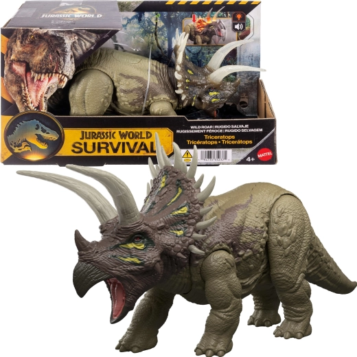 Mattel Jurassic World survival triceratops s osvetlením a zvukom