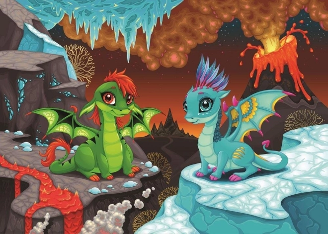 Puzzle dráčiky 100 dielikov