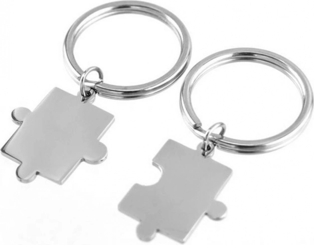 Oceľové kľúčenky Puzzle – sada 2 ks
