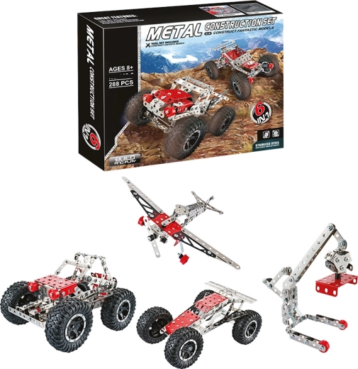 Kovová stavebnica 6 v 1, 288 dielikov