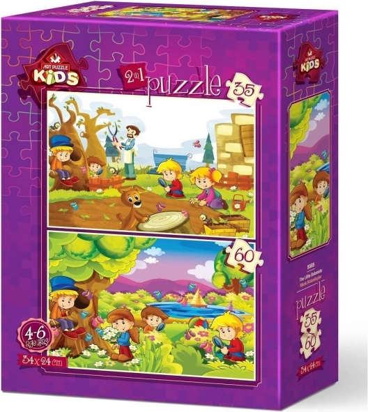 Puzzle Malí botanici 35 a 60 dielikov