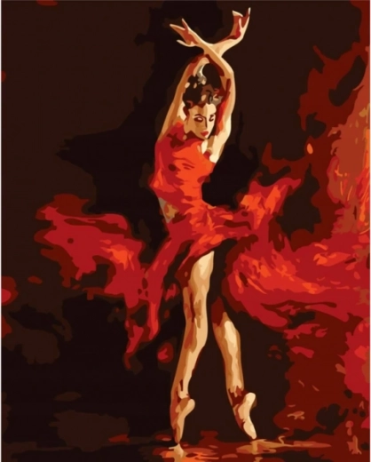 Diamantové vyšívanie (diamond painting) Ohnivý balet 30 × 40 cm