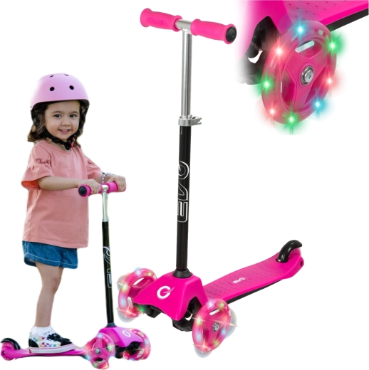 EVO Light Up Mini Cruiser detská trojkolesová kolobežka ružová so svietiacimi kolieskami