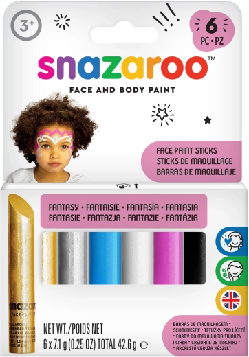 Snazaroo súprava farieb na tvár a telo v tyčinkách Fantasy – 6 ks