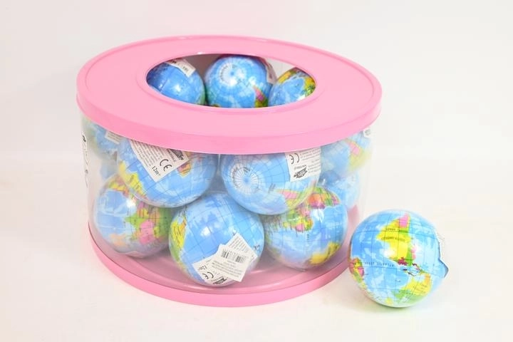 Mäkká detská loptička globus 10 cm