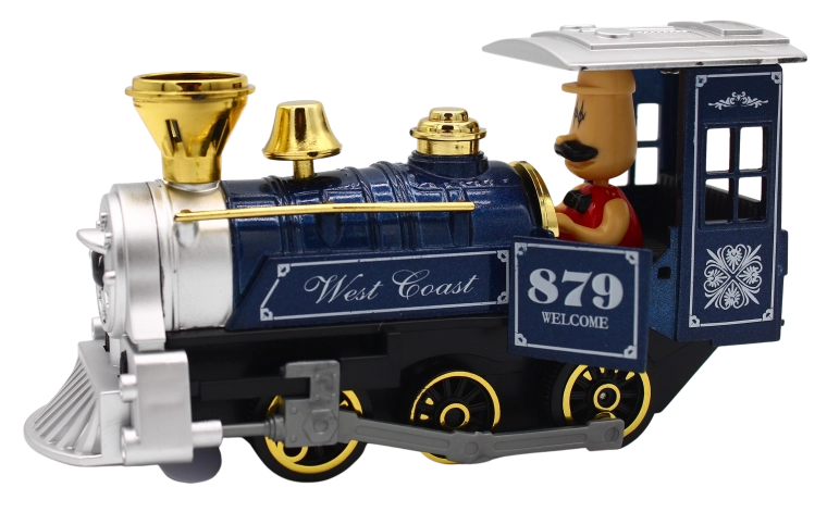 Kovová lokomotíva so zvukom a svetlom, 15 cm