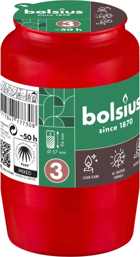 Náplň do hrobovej sviečky červená 2,5 dňa horenia 9,6 cm