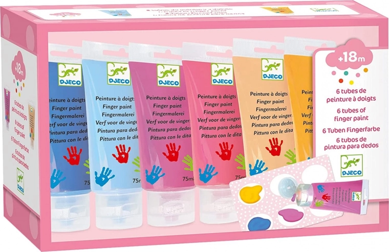 DJECO Prstové farby v tube 6x75ml