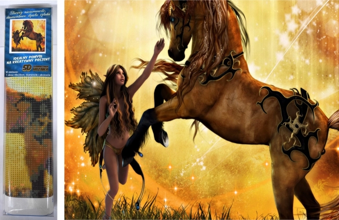 Diamantové maľovanie skrotenie koňa 30 × 40 cm