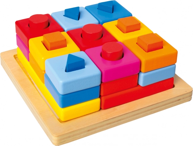 Bino vkladacie tvary na doske farebné