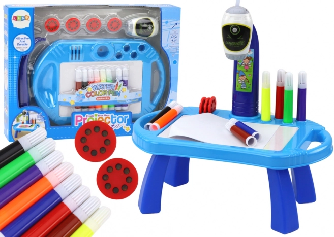 Projektor na kreslenie so stolíkom – modrý