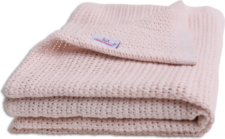 Babymatex pletená bavlnená deka Lili 75 × 100 cm staroružová (púdrová)