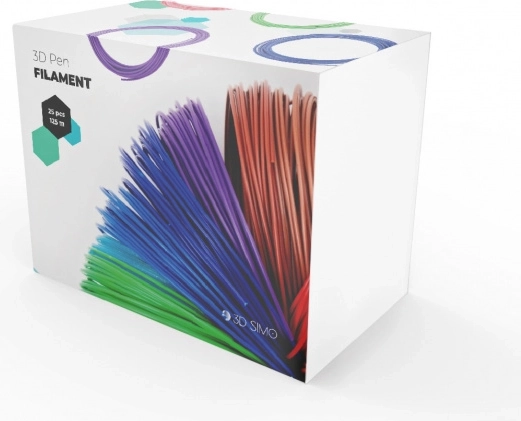 Filamenty ABS a PLA pre 3D pero a 3D tlač – mix 25 farieb, 125 m, 1,75 mm