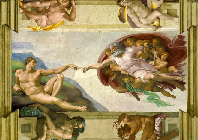 Hádanka Michelangelo Buonarroti: Stvorenie Adama 1000 dielikov