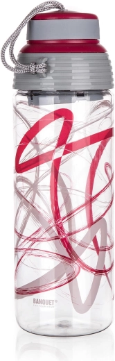 Športová fľaša na pitie z tritanu 550 ml QUEST bordová