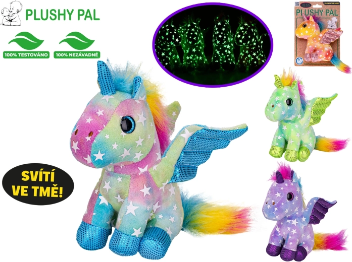 Plyšový jednorožec Plushy Pal 15 cm so svietiacimi krídlami