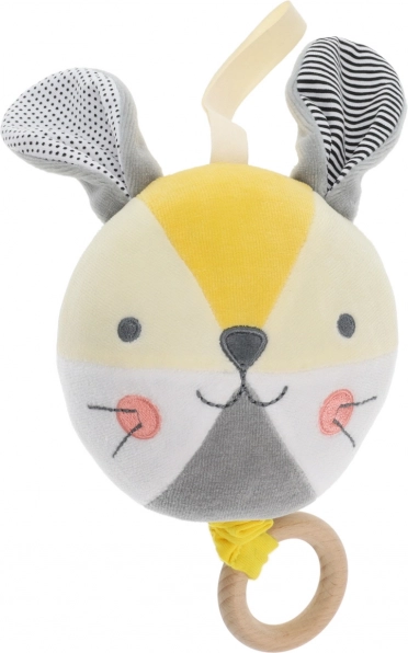 Melodická loptička zajačik PETIT COLLAGE z organickej bavlny