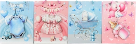 Darčeková papierová taška k narodeniu bábätka 18 × 23 × 10 cm