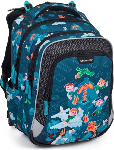 Bagmaster LUMI 24 E školský batoh – kockový svet