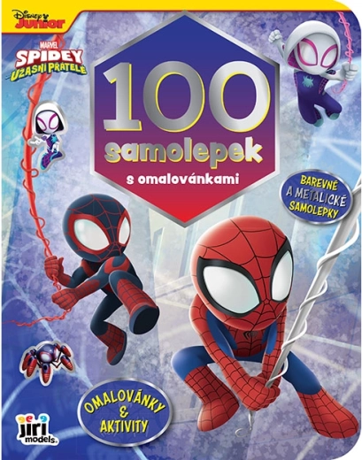 Samolepková knižka s omaľovánkami Spidey (100 samolepiek)
