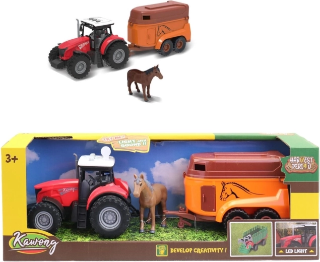 Elektrický traktor s prívesom na kone, 15 cm