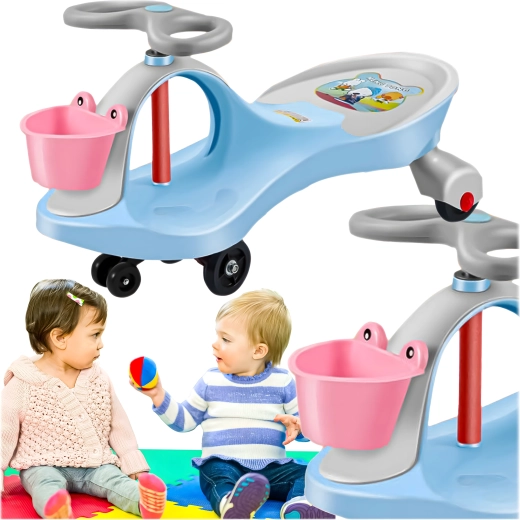 Detské balančné odrážadlo swing car – gravitačné vozítko, modré