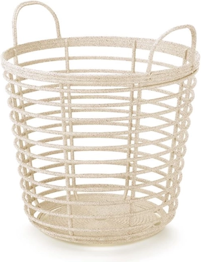 Kôš s úchytmi Zanzi Basket Eco Wood 43 cm – krémový
