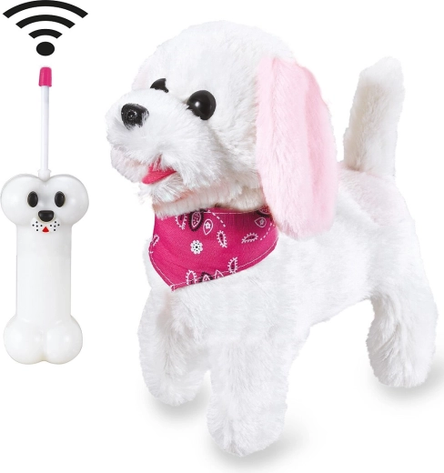 Jamara RC plyšový psík Furry Dog biely/ružový 27 MHz