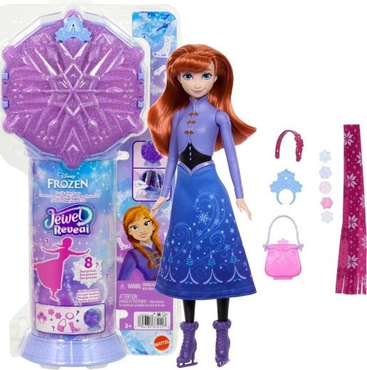 Mattel Disney Frozen bábika Anna na korčuliach Jewel Reveal s doplnkami