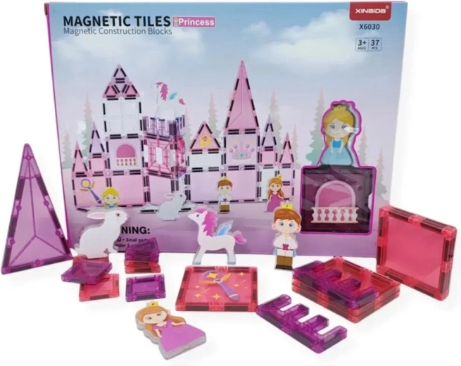 Magnetické stavebné kocky Magical Magnet Princess – 37 dielov