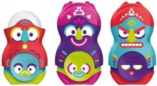 Maped strúhadlo s gumou Loopy Totem, mix farieb