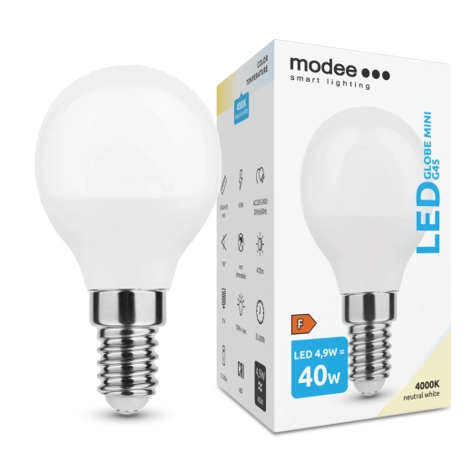Modee LED Globe Mini G45 4,9 W E14 neutrálná biela