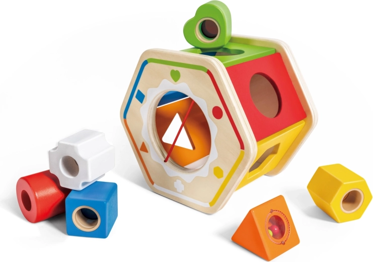 Drevená vkladačka s geometrickými tvarmi Hape