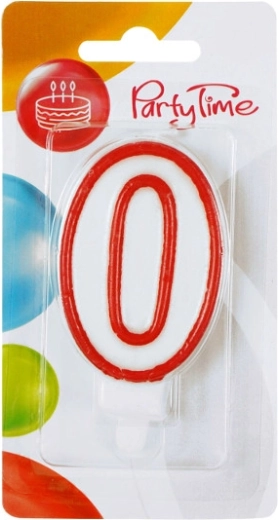 Narodeninová sviečka číslo 0 červená
