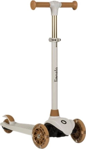 Detská trojkolesová kolobežka LIONELO Jessy s LED kolieskami – Grey Brown