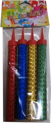 Párty fontány farebné 12 cm – 40 s, sada 4 ks