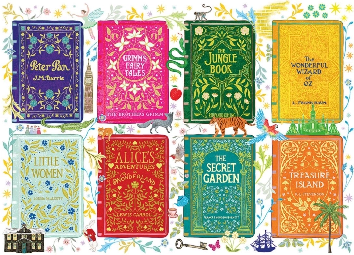 Puzzle Obaly Klasických Knih - 1000 dielikov