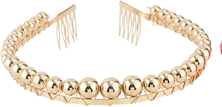 Ružová čelenka so zlatými perlami SPARKYS