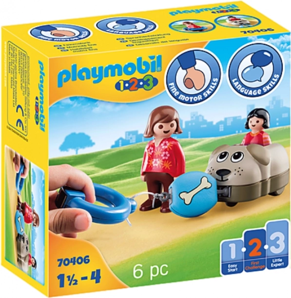 Playmobil šteniatko na kolieskach – vozík, figúrky a kocky