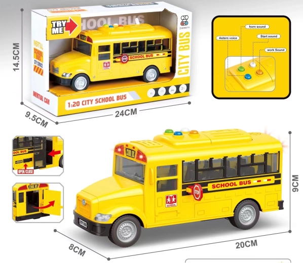 Školský autobus so svetlom a zvukom 1:20