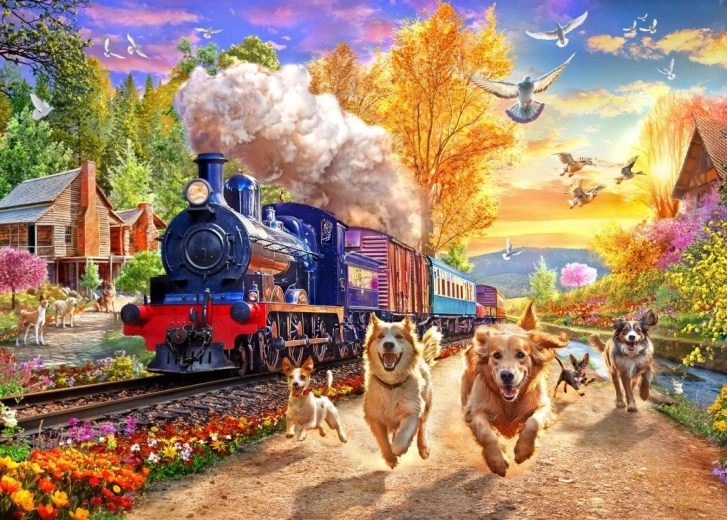 BLUEBIRD puzzle Za vlakom 300 dielikov