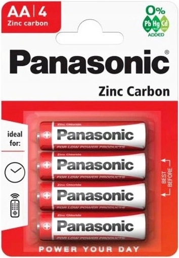 Sada batérií AA PANASONIC Red R6, 1,5 V, 4 ks