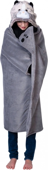 Cozy Noxxiez hrejivá deka s kapucňou mačka a labkovými vreckami
