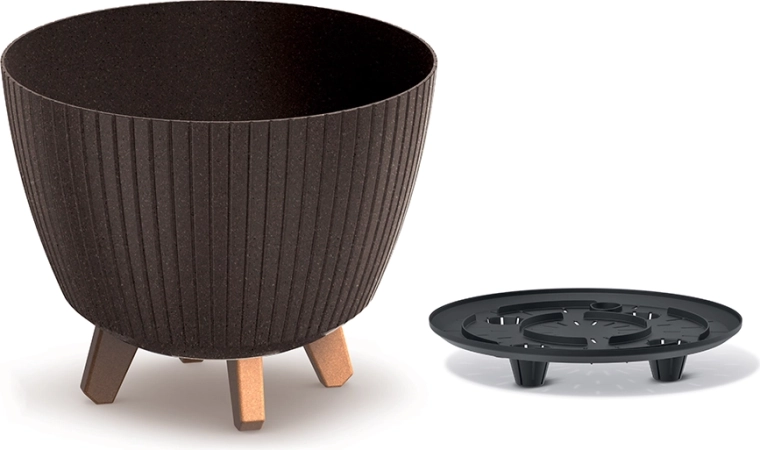 Kvetináč Lamia Eco Wood 28,8 cm – káva