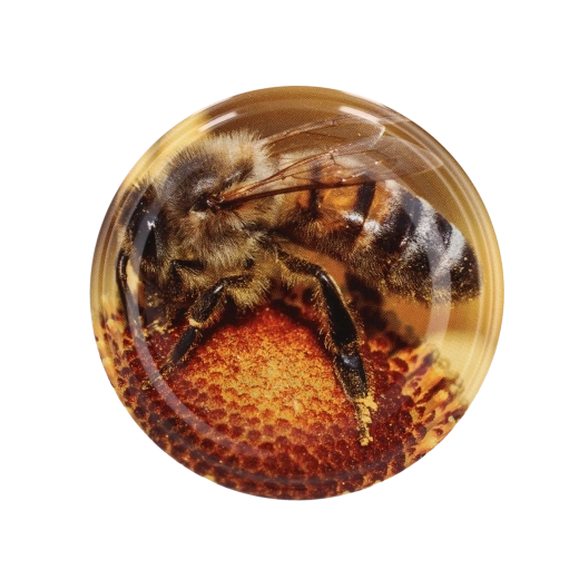 Sada viečok 82 mm s motívom včely a medu, 10 ks