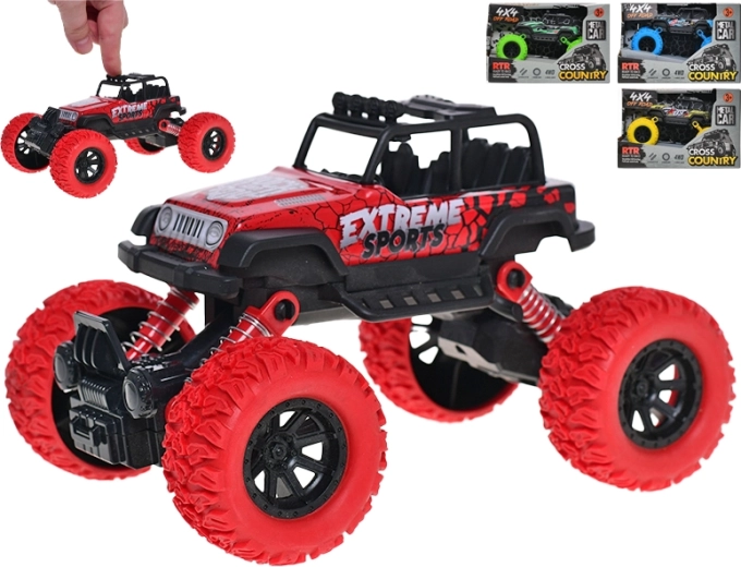 Auto 4x4 off-road kovový model so spätným chodom 16,5 cm