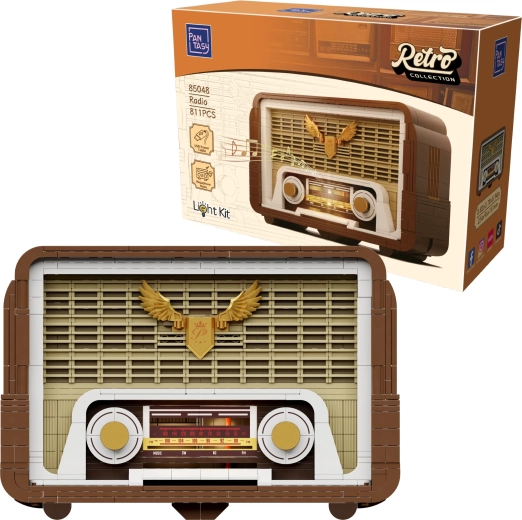 Pantasy Retro Collection retro elektrónkové rádio – stavebnica s LED podsvietením